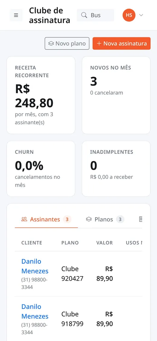 Clube e fidelidade no celular
