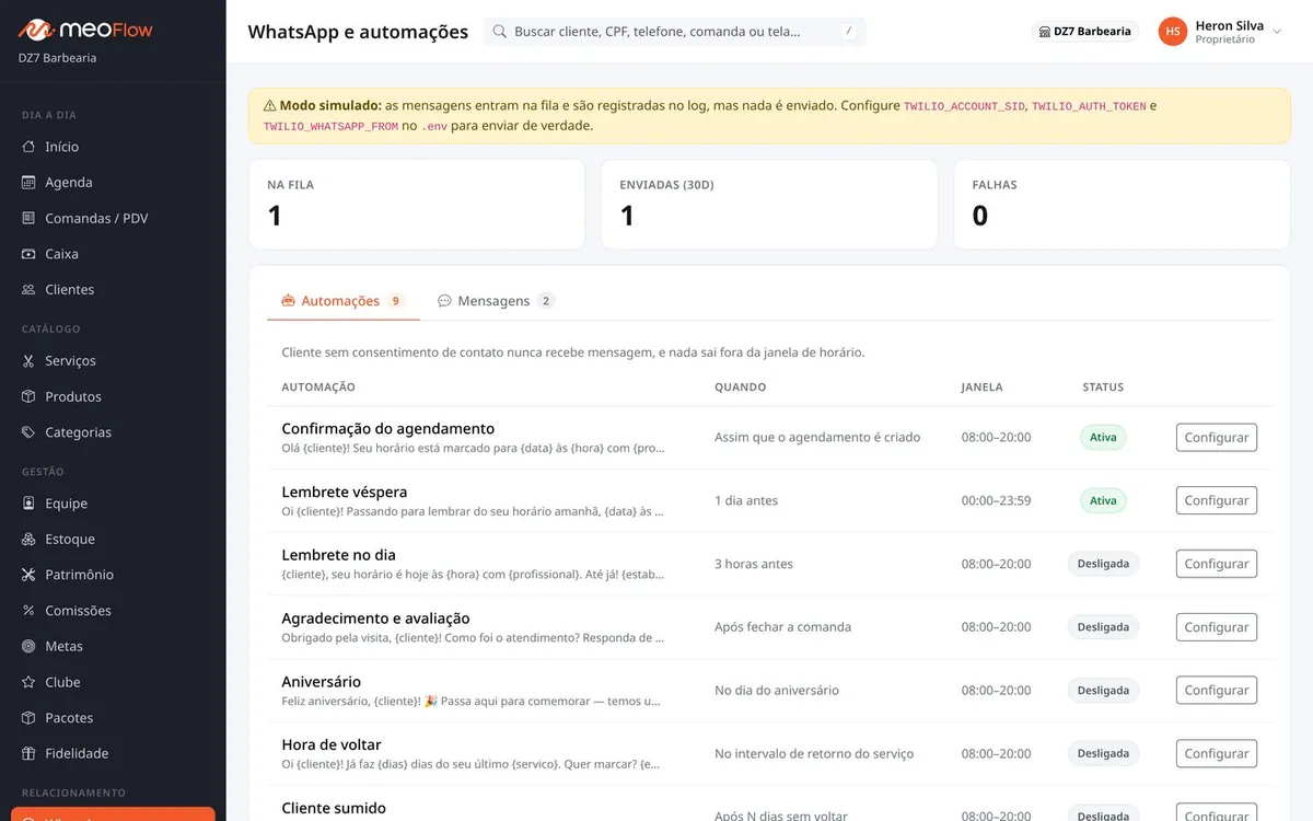 WhatsApp no Meo Flow